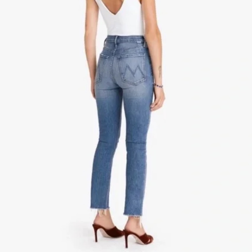 Mother The Pixie Dazzler Ankle Fray, Color “Love Pop.”